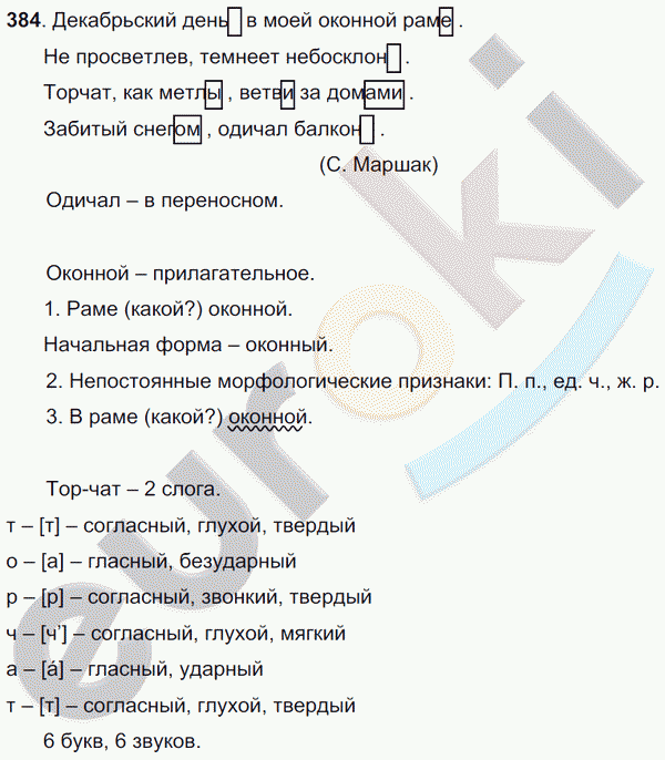 Русский язык 5 класс. Часть 1, 2. ФГОС Ладыженская, Баранов Задание 384