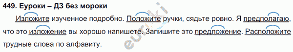 Русский язык 5 класс. Часть 1, 2. ФГОС Ладыженская, Баранов Задание 449