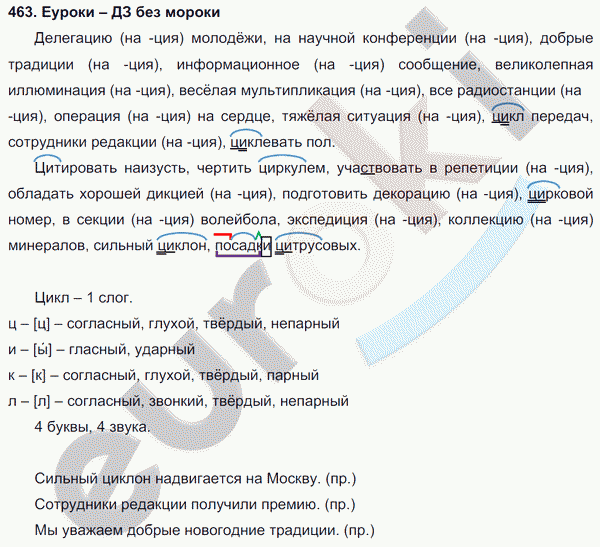 Русский язык 5 класс. Часть 1, 2. ФГОС Ладыженская, Баранов Задание 463