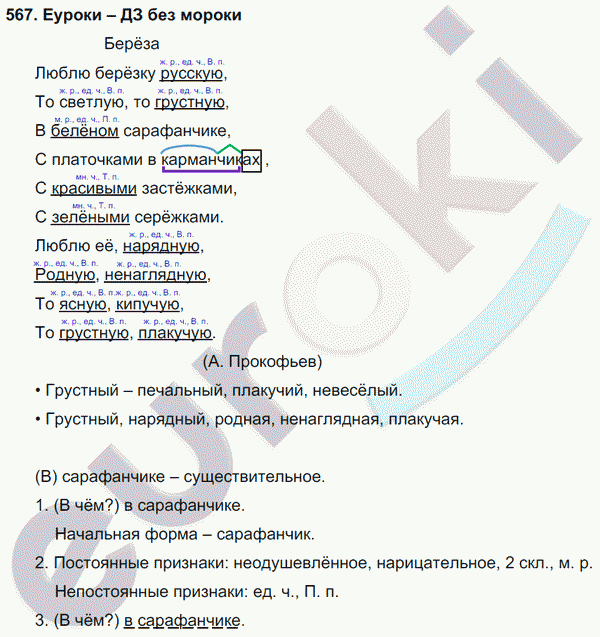 Русский язык 5 класс. Часть 1, 2. ФГОС Ладыженская, Баранов Задание 567