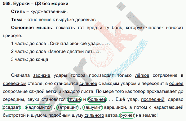 Русский язык 5 класс. Часть 1, 2. ФГОС Ладыженская, Баранов Задание 568
