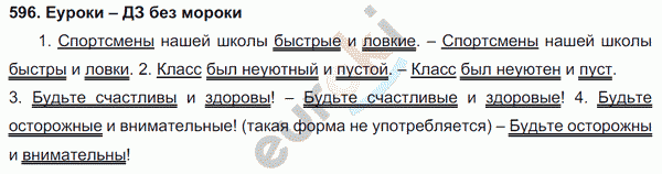 Русский язык 5 класс. Часть 1, 2. ФГОС Ладыженская, Баранов Задание 596