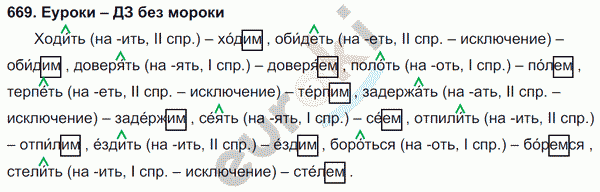 Русский язык 5 класс. Часть 1, 2. ФГОС Ладыженская, Баранов Задание 669