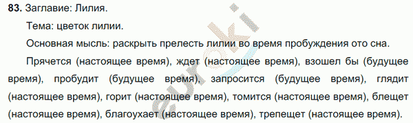 Русский язык 5 класс. Часть 1, 2. ФГОС Ладыженская, Баранов Задание 83