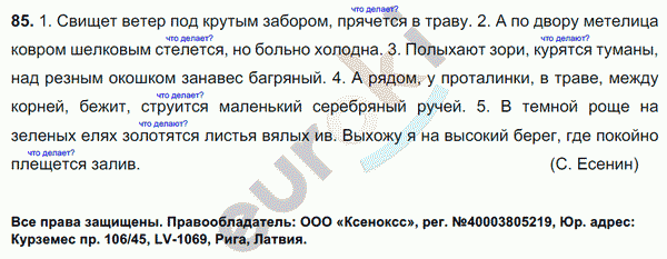 Ветер свищет между. Свищет ветер под крутым забором прячется в траву. Есенин свищет ветер под крутым забором. Гдз свищет ветер под крутым забором прячется в траву. Русский язык 5 класс упражнение 85.