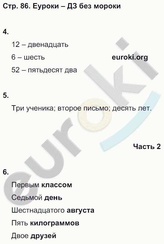 Зачетные работы по русскому языку 3 класс. Часть 1, 2. ФГОС Алимпиева, Векшина Страница 86