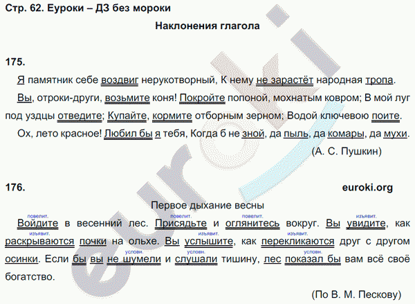 Рабочая тетрадь по русскому языку 6 класс. Часть 1, 2 Тростенцова, Дейкина. К учебнику Ладыженской, Баранова Страница 62