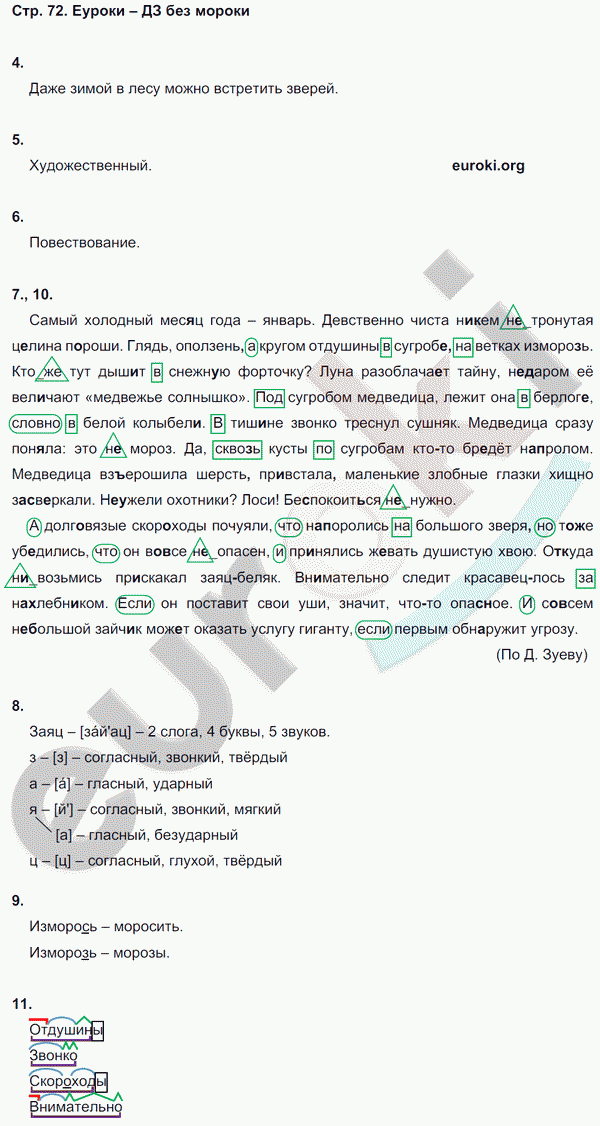 Рабочая тетрадь по русскому языку 7 класс. Комплексный анализ текста (КАТ) Малюшкин Страница 72