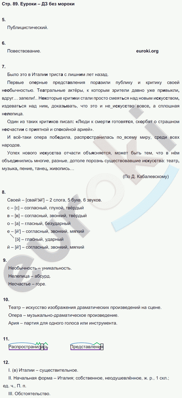 ГДЗ Рабочая тетрадь по русскому языку 6 класс. Комплексный анализ текста ( КАТ). Страница 89