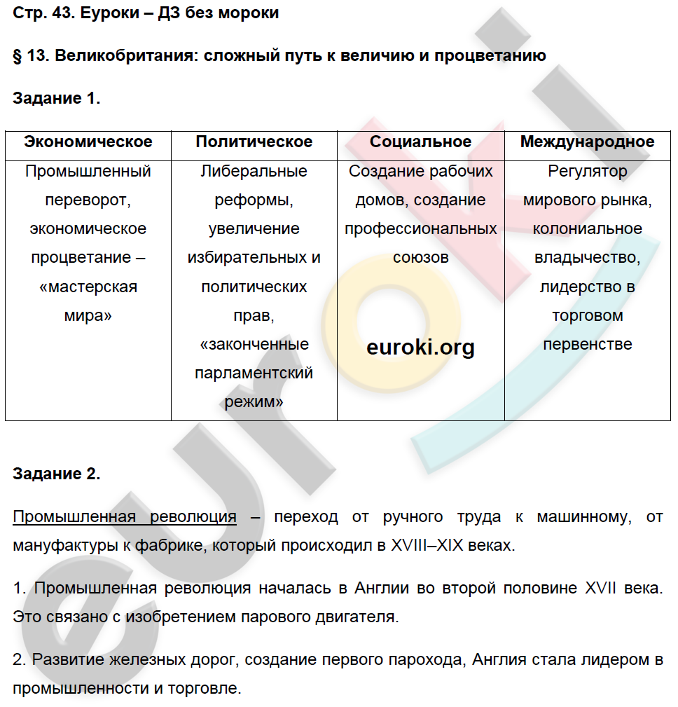 Рабочая тетрадь по истории Нового времени 8 класс. Часть 1, 2 Румянцев Страница 43