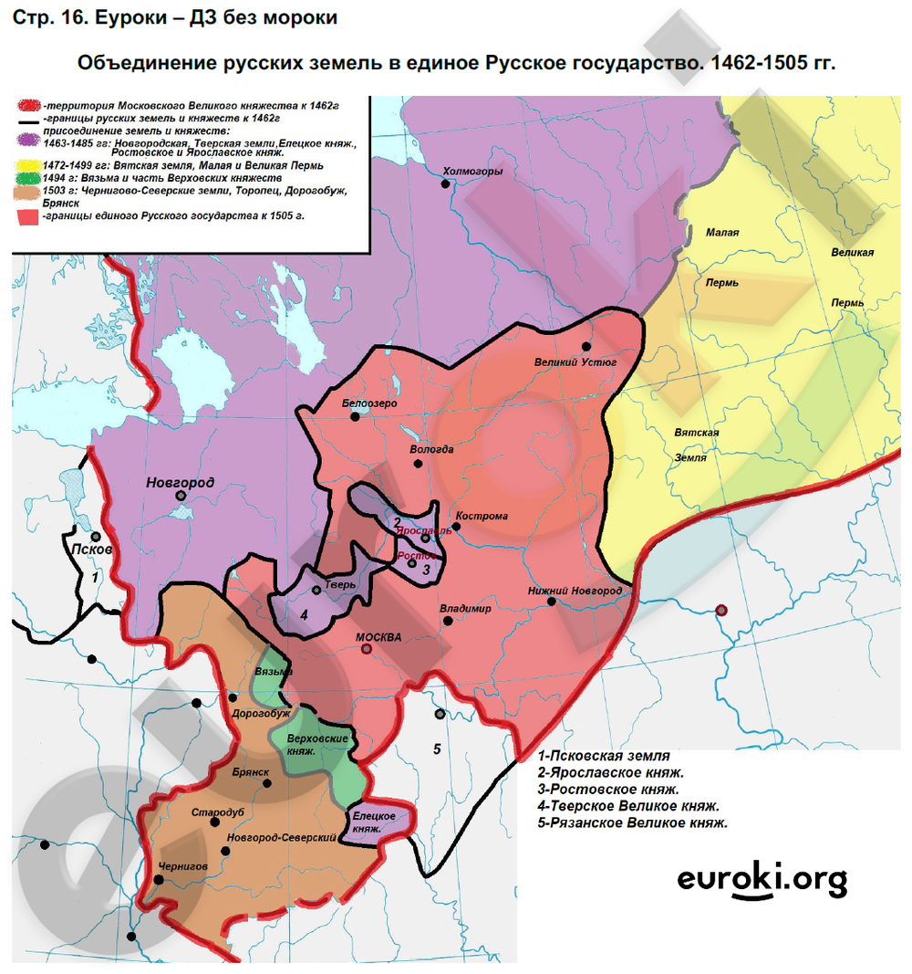 Контурные карты по истории России 6 класс. ФГОС Тороп Страница 16