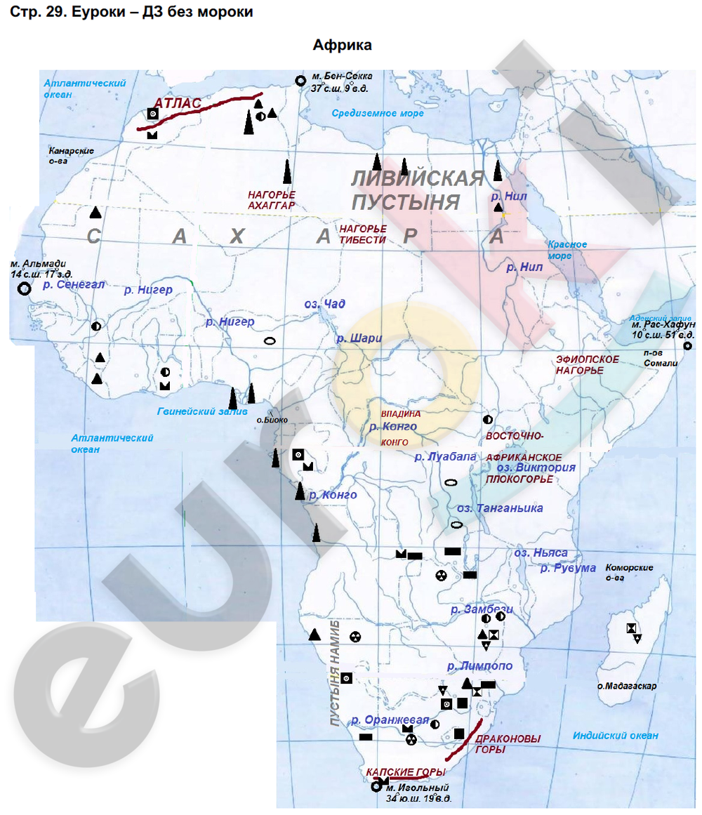 Рабочая тетрадь по географии 7 класс. ФГОС Баринова, Суслов Страница 29
