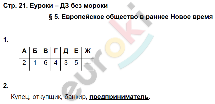 Рабочая тетрадь по истории Нового времени 7 класс. Часть 1, 2. ФГОС Юдовская, Ванюшкина Страница 21