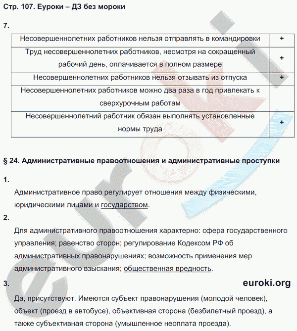 Рабочая тетрадь по обществознанию 7 класс. ФГОС Хромова, Кравченко, Певцова Страница 107