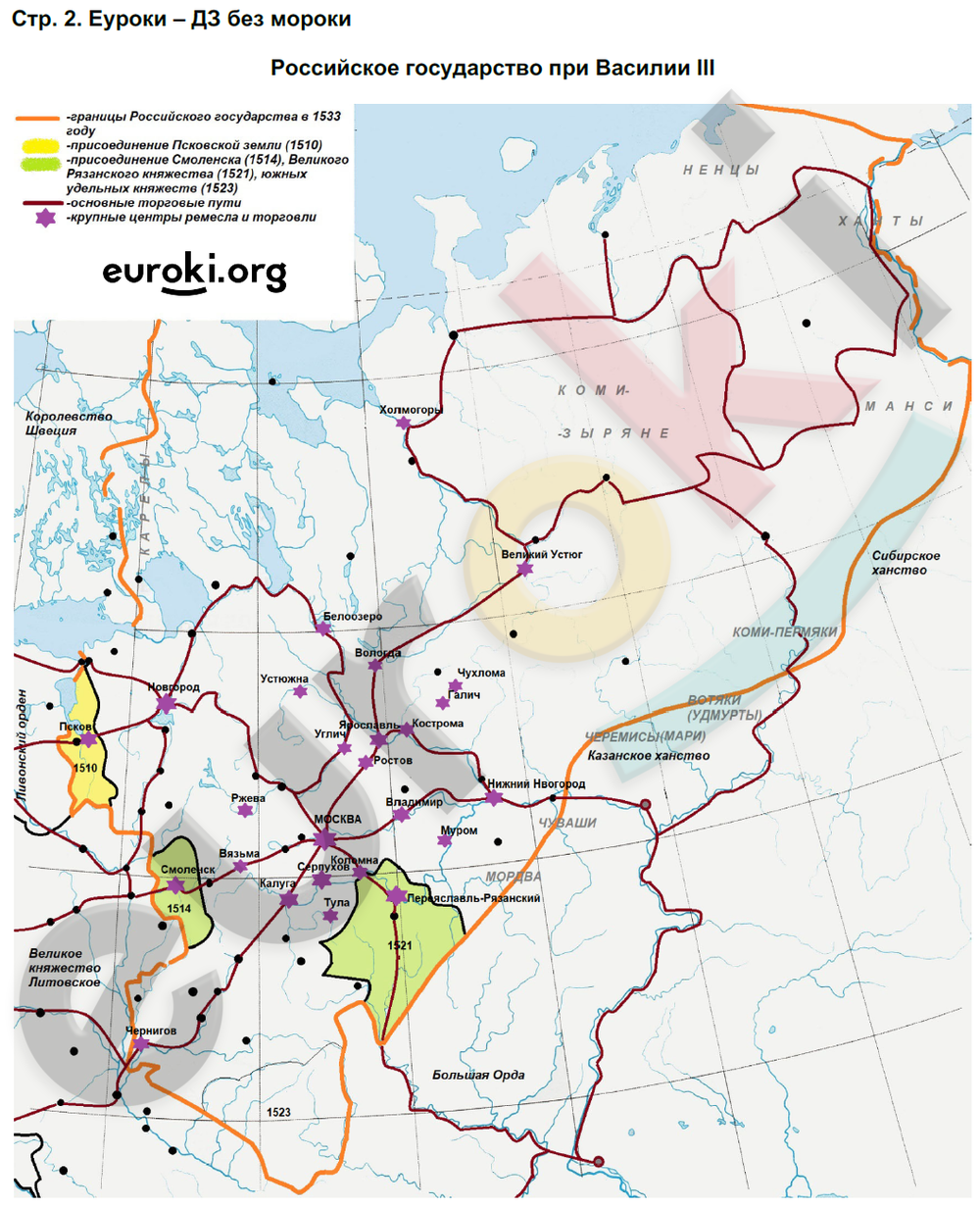 ГДЗ Контурные карты по истории России 7 класс. ФГОС. Страница 2
