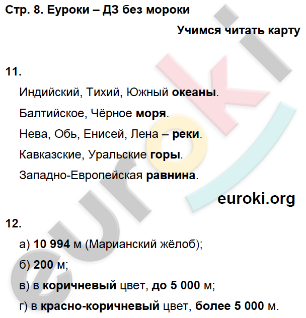 Рабочая тетрадь по окружающему миру 3 класс. Часть 1, 2. ФГОС Федотова, Трафимова Страница 8