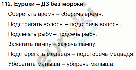 Русский язык 4 класс Полякова Задание 112