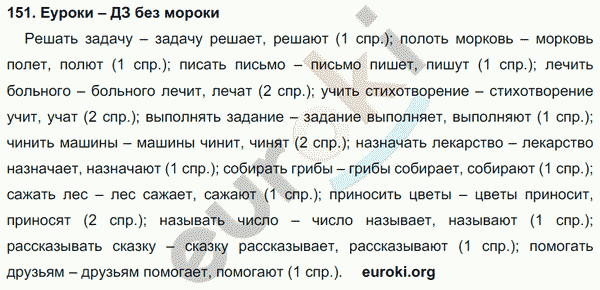 Русский язык 4 класс Полякова Задание 151