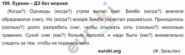 Русский язык 4 класс Полякова Задание 189