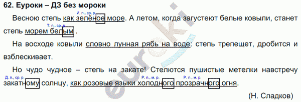 Русский язык 4 класс Полякова Задание 62