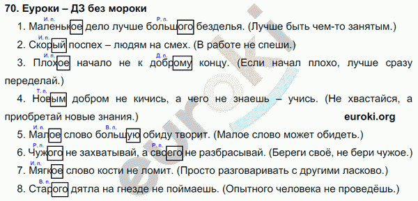 Русский язык 4 класс Полякова Задание 70
