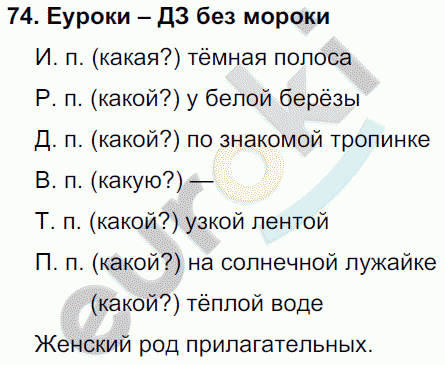 Русский язык 4 класс Полякова Задание 74