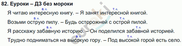 Русский язык 4 класс Полякова Задание 82