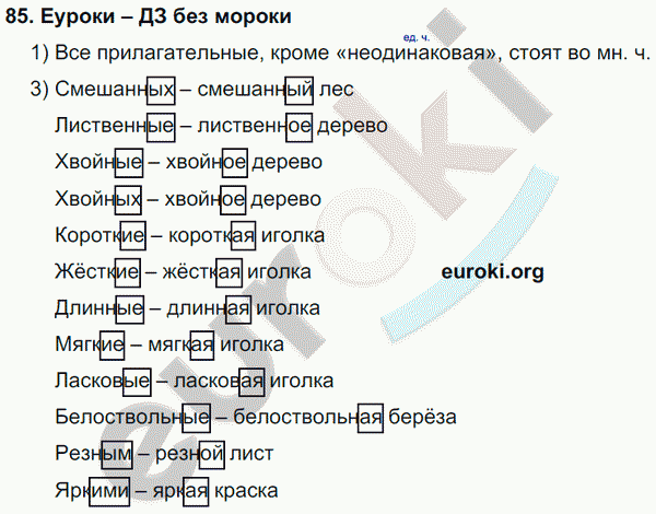 Русский язык 4 класс Полякова Задание 85