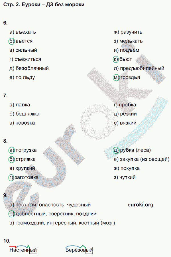 Тесты по русскому языку 6 класс. Часть 1, 2 Книгина Страница 2