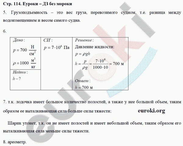 Рабочая тетрадь по физике 7 класс Касьянов, Дмитриева Страница 114