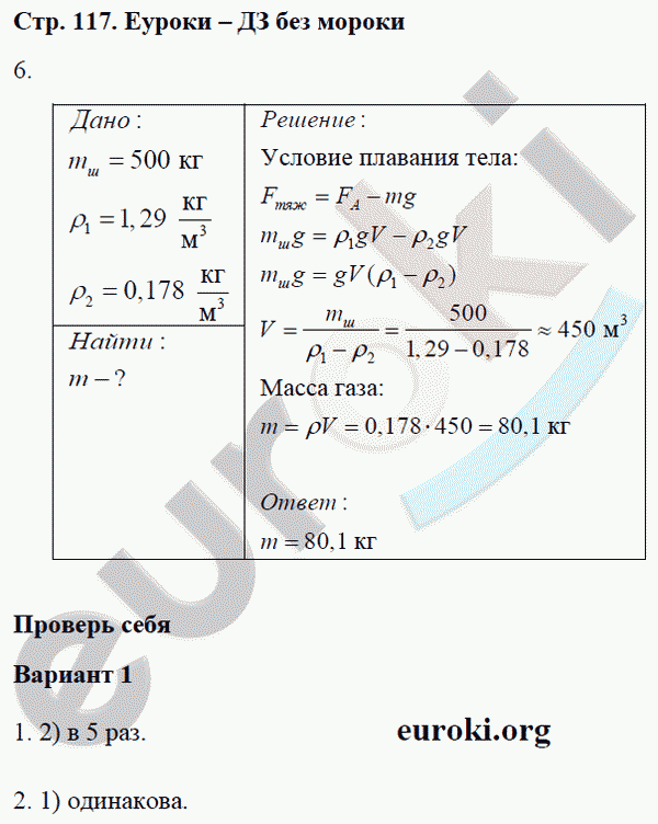 Рабочая тетрадь по физике 7 класс Касьянов, Дмитриева Страница 117