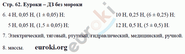 Рабочая тетрадь по физике 7 класс Касьянов, Дмитриева Страница 62