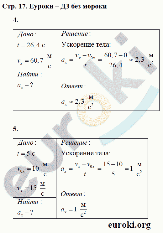 Рабочая тетрадь по физике 9 класс Касьянов, Дмитриева Страница 17