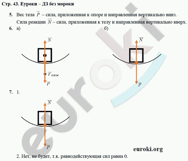 Рабочая тетрадь по физике 9 класс Касьянов, Дмитриева Страница 43