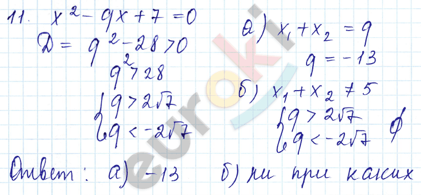 Дидактические материалы по алгебре 8 класс Звавич, Дьяконова Вариант 11