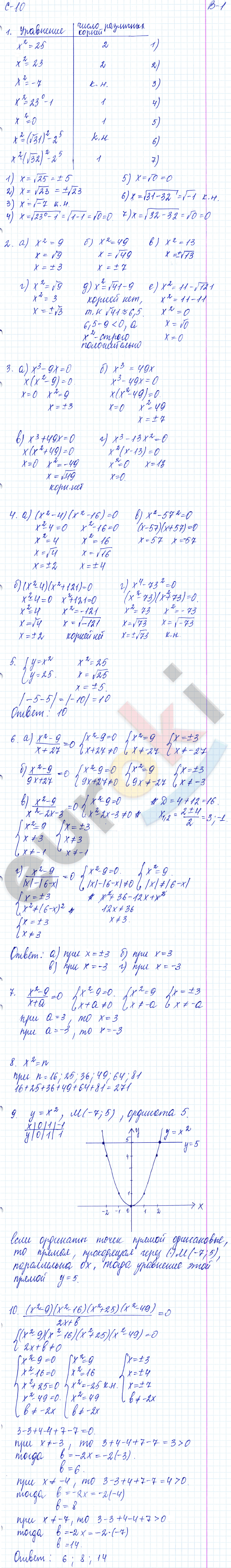 Дидактические материалы по алгебре 8 класс Звавич, Дьяконова Вариант 1