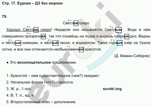 Рабочая тетрадь по русскому языку 4 класс. Часть 1, 2 Рамзаева Страница 17