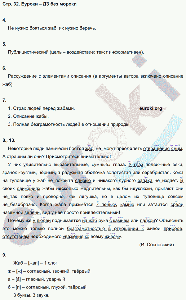 Рабочая тетрадь по русскому языку 8 класс. Комплексный анализ текста (КАТ) Малюшкин Страница 32