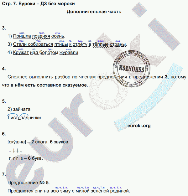 Контрольные и диагностические работы по русскому языку 4 класс Желтовская, Калинина Страница 7