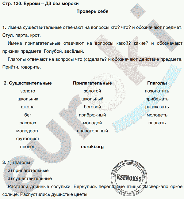 Русский язык 3 класс. Часть 1, 2. ФГОС Климанова, Бабушкина Страница 130