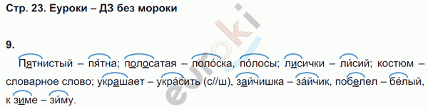 Рабочая тетрадь по русскому языку 4 класс. Часть 1, 2 Тихомирова. К учебнику Климановой, Бабушкиной Страница 23