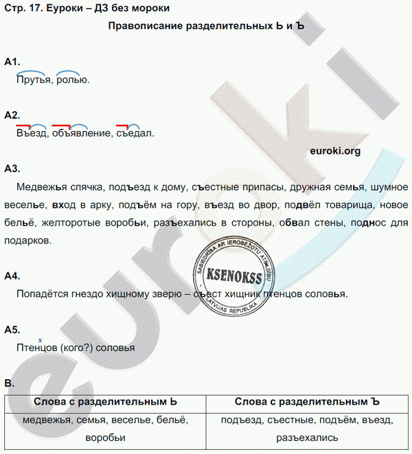 Комплексный тренажёр по русскому языку 4 класс Мишакина, Александрова Страница 17