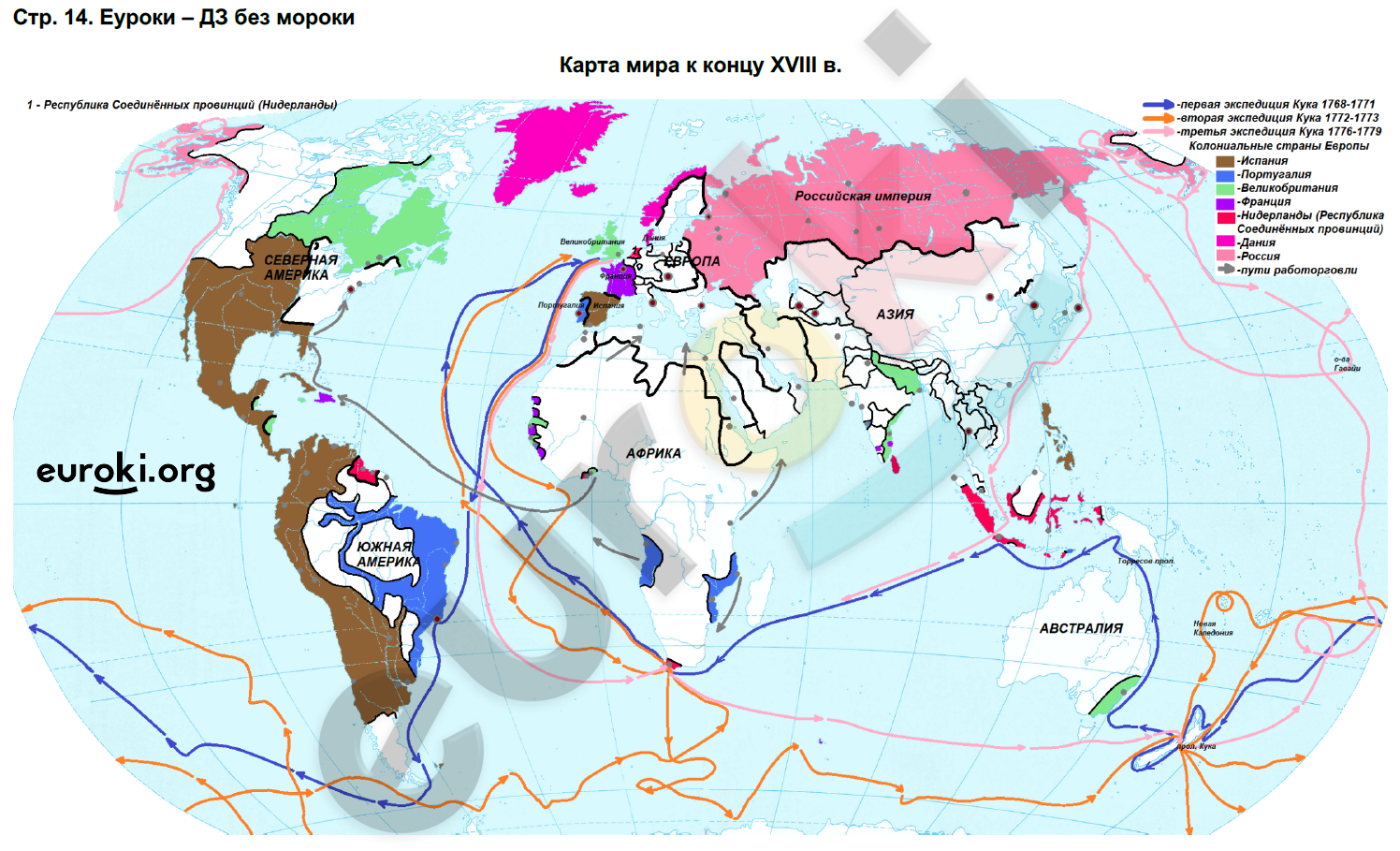 Контурные карты по истории Нового времени 7 класс. ФГОС Мартынова Страница 14