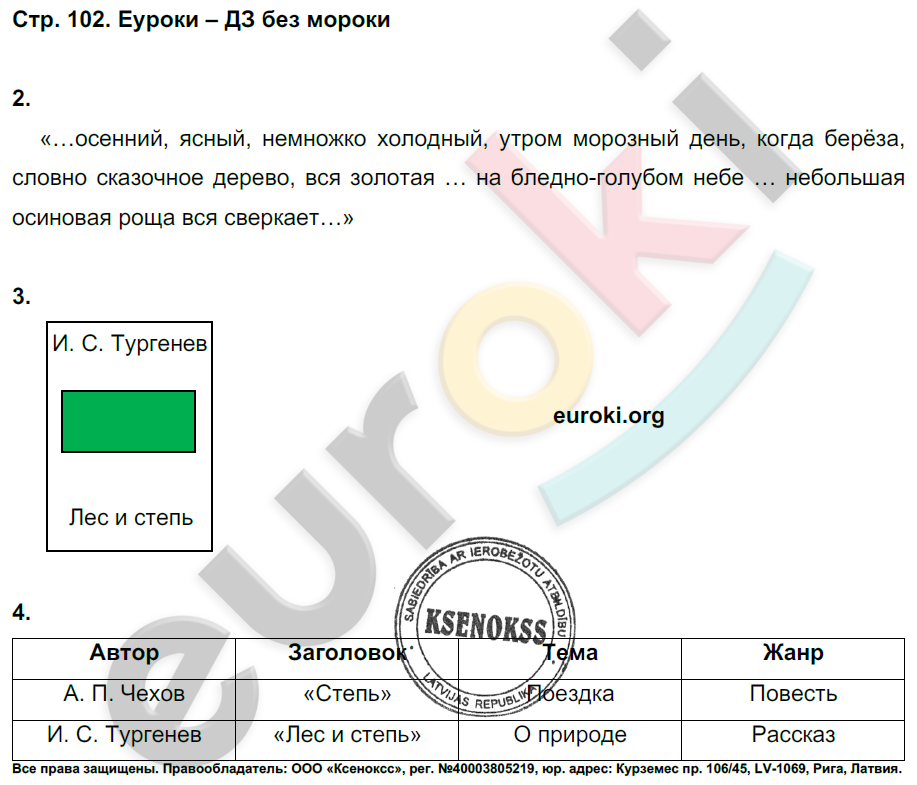 Рабочая тетрадь по литературному чтению 3 класс. Часть 1, 2. ФГОС Ефросинина Страница 102