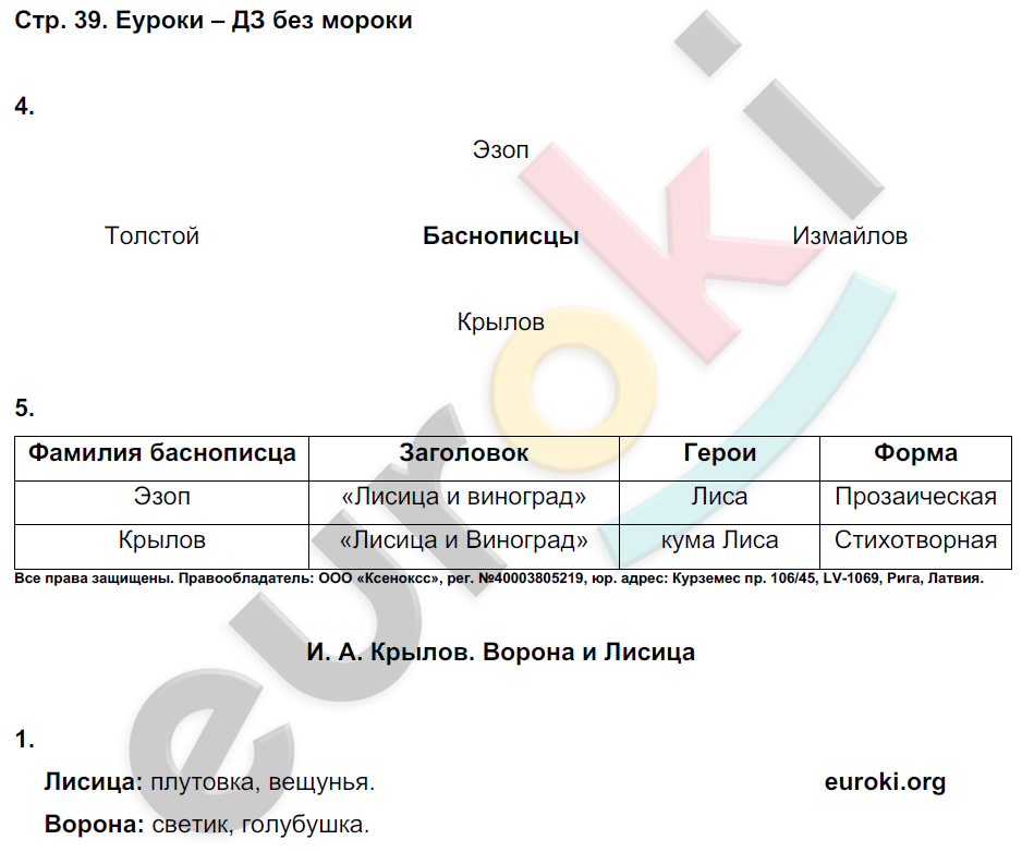 Рабочая тетрадь по литературному чтению 3 класс. Часть 1, 2. ФГОС Ефросинина Страница 39