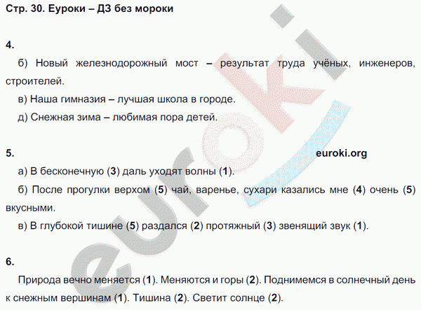 Тесты по русскому языку 5 класс. Часть 1, 2 Книгина Страница 30