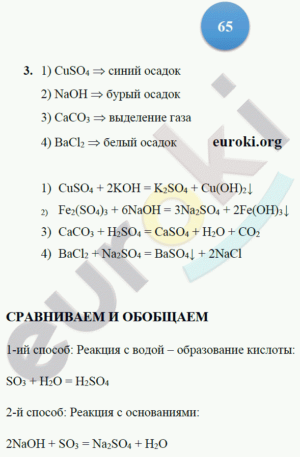 Тетрадь-тренажёр по химии 9 класс. ФГОС Гара Страница 65