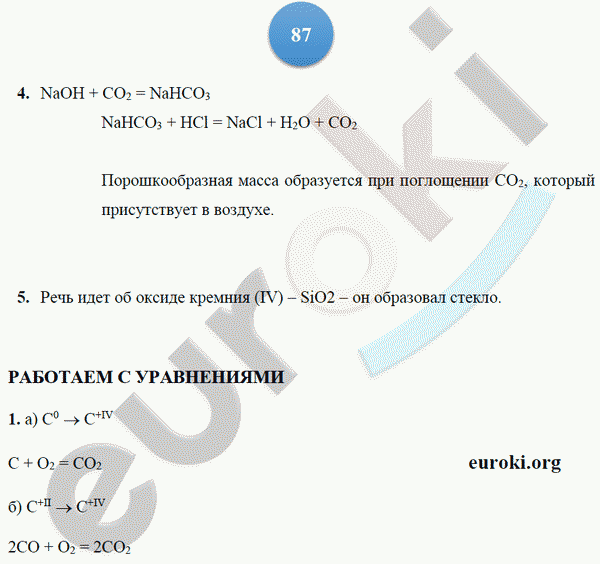 Тетрадь-тренажёр по химии 9 класс. ФГОС Гара Страница 87