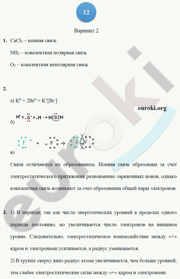 Тетрадь-экзаменатор по химии 9 класс. ФГОС Бобылева, Бирюлина Страница 12