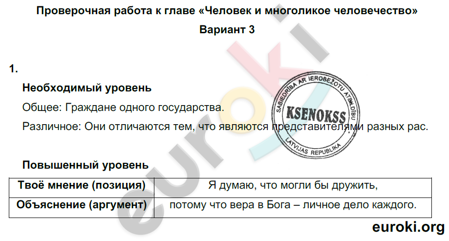 Проверочные и контрольные работы по окружающему миру 4 класс. Часть 1, 2 Вахрушев, Бурский, Родыгина Вариант 3